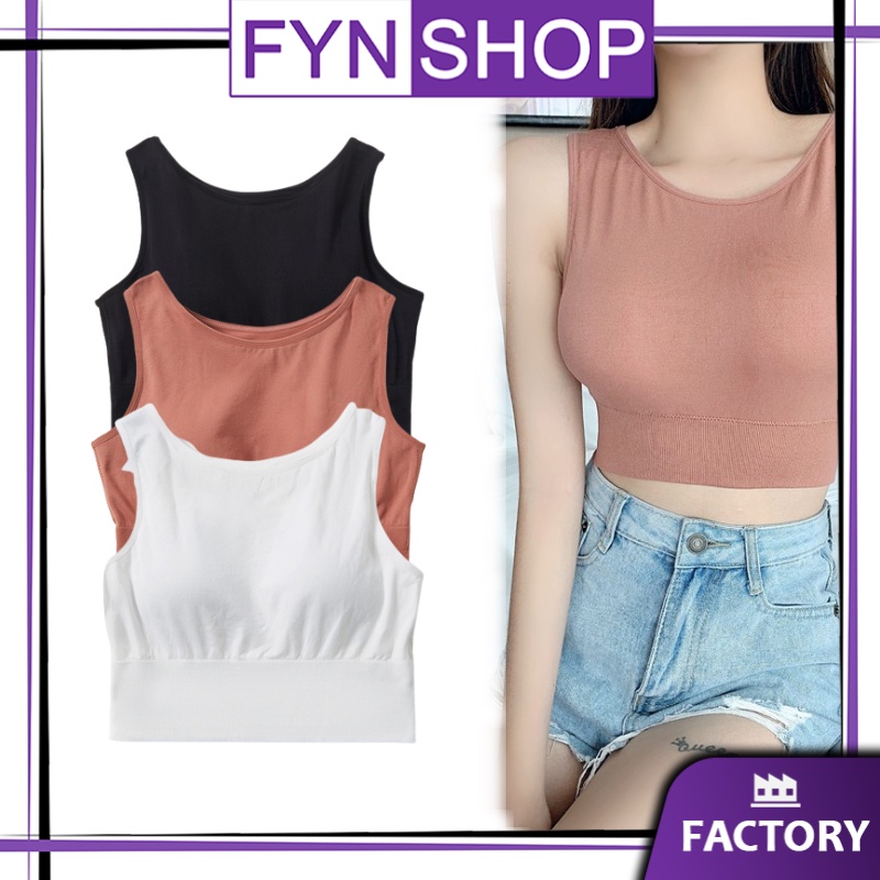 Fynshop ♛ UW48 Tanktop Bra Crop Top Bra Yoga Fashion Korea