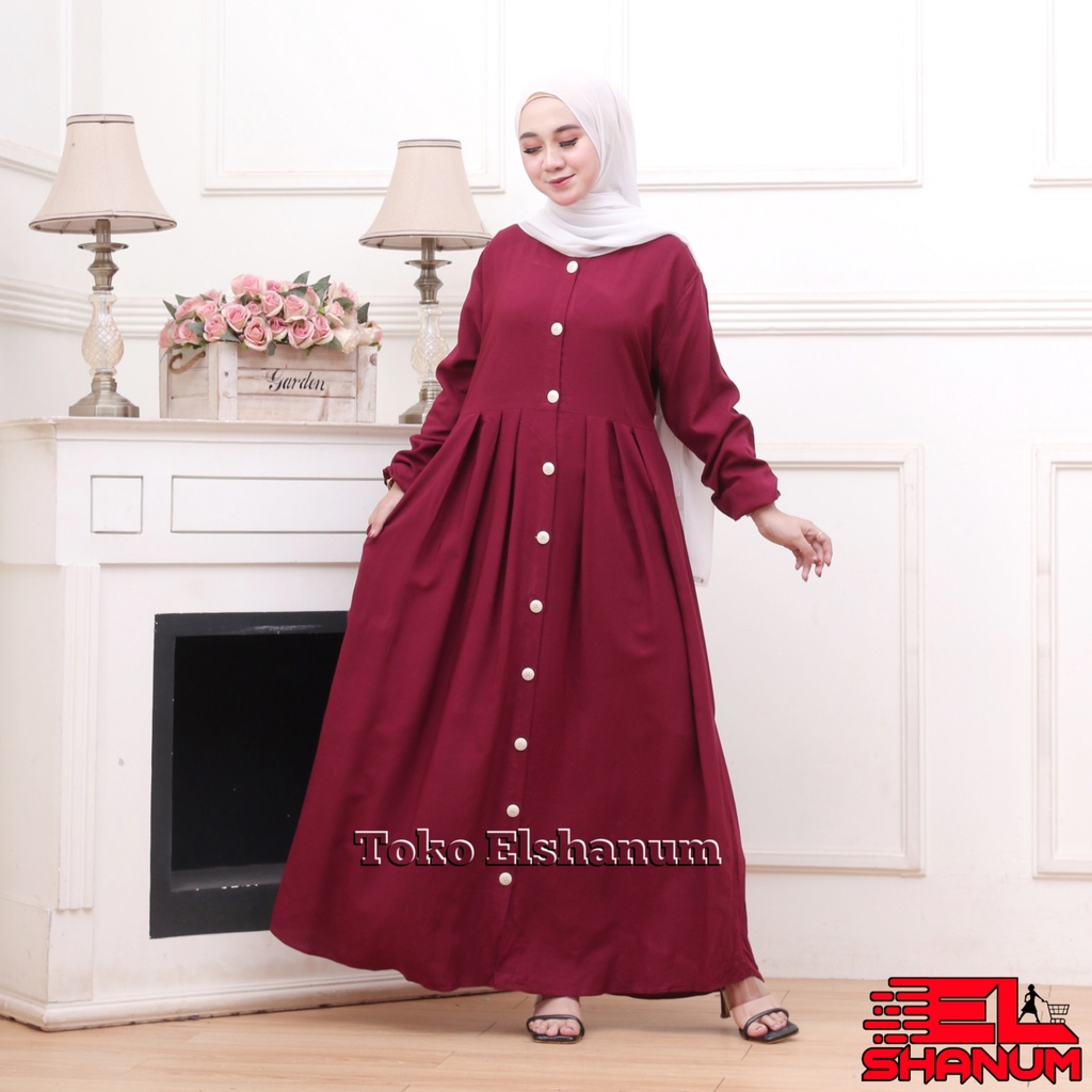 Gamis Syari Terbaru Rayon Premuim Polos Murah Lengan Panjang Busana Muslim Wanita  Remaja Dewasa Kekinian Wudhu Friendly