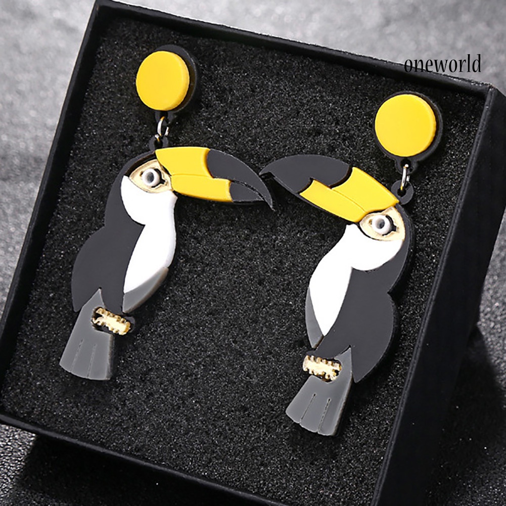 OW@ Fashion Women Multicolor Parrot Bird Pendant Drop Dangle Stud Earrings Jewelry