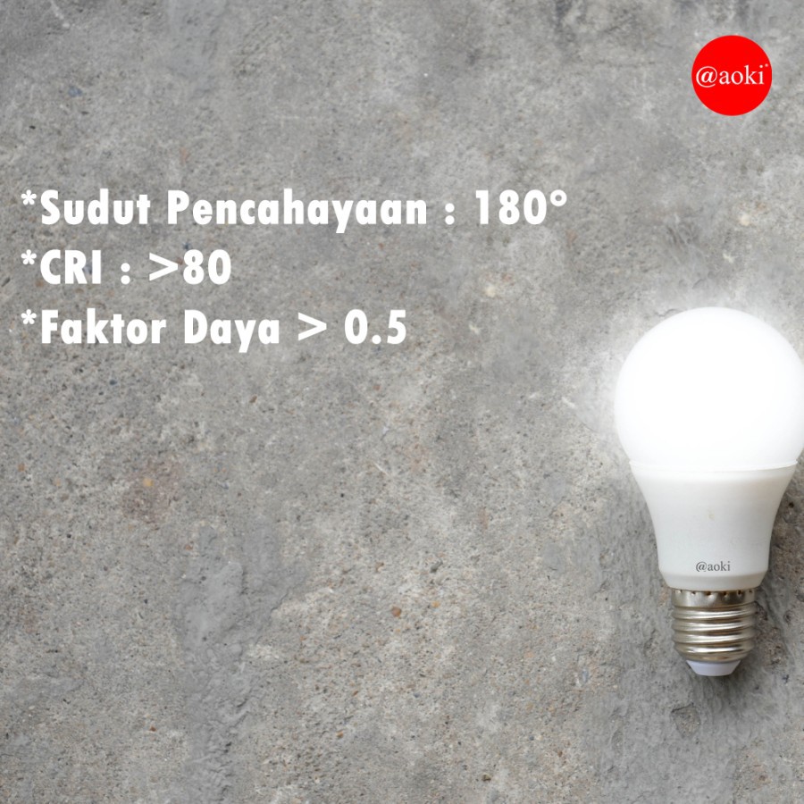 AOKI Lampu LED 5 Watt Bulb ALPHARD Series Cahaya Putih SUPER CERAH AP5W Bohlam 5W E27 Termurah 5 W