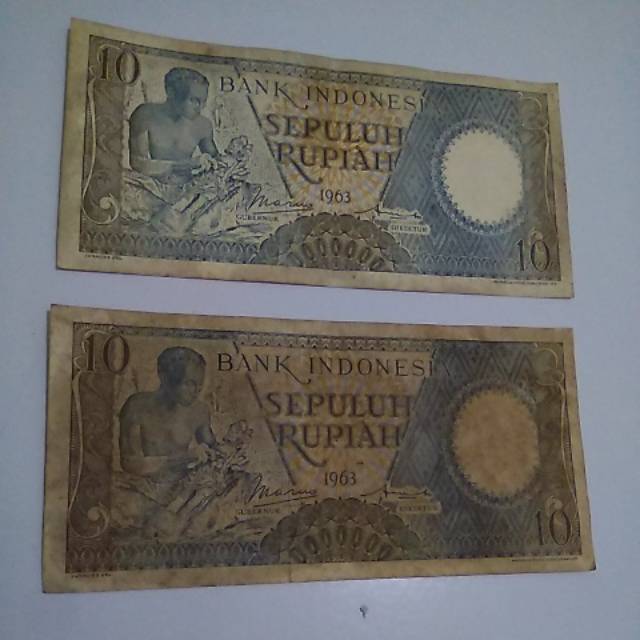 Uang Lama Indonesia 10 Rupiah Tahun 1963