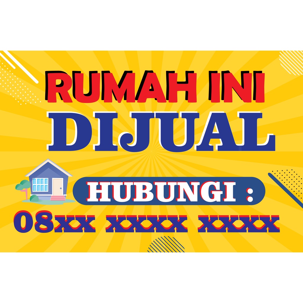 Cetak Banner Spanduk Rumah Dijual Custom