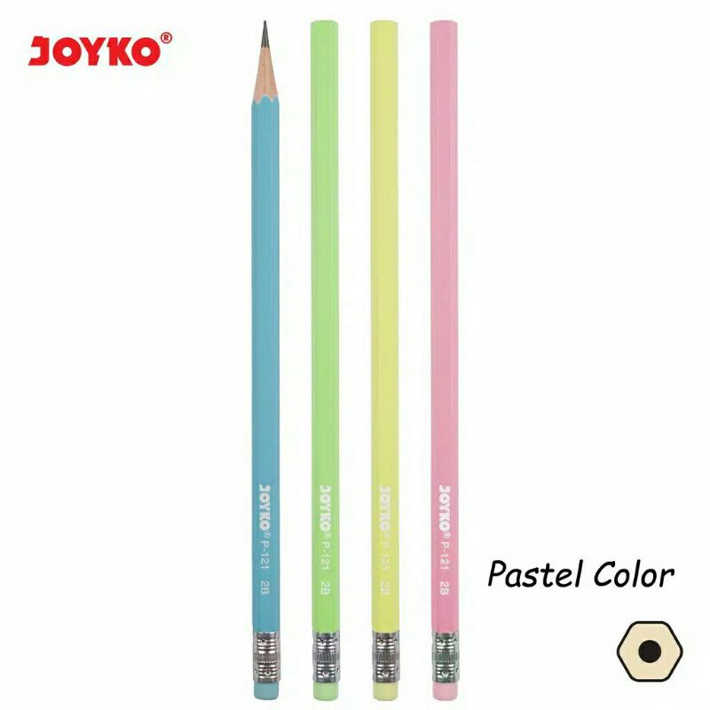 

Pensil 2B P-121 Joyko Pastel Color Dengan Penghapus Per Lusin