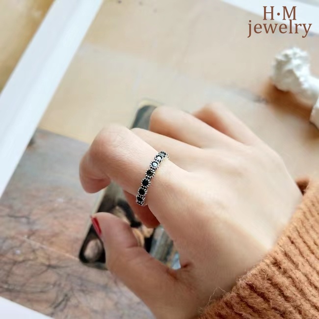 Cincin Silver S925 Model Terbuka Aksen Zircon AAA Warna Pelangi