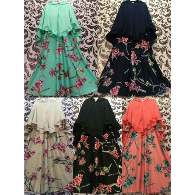 Setelan Gamis Misbi Motif Bunga 2