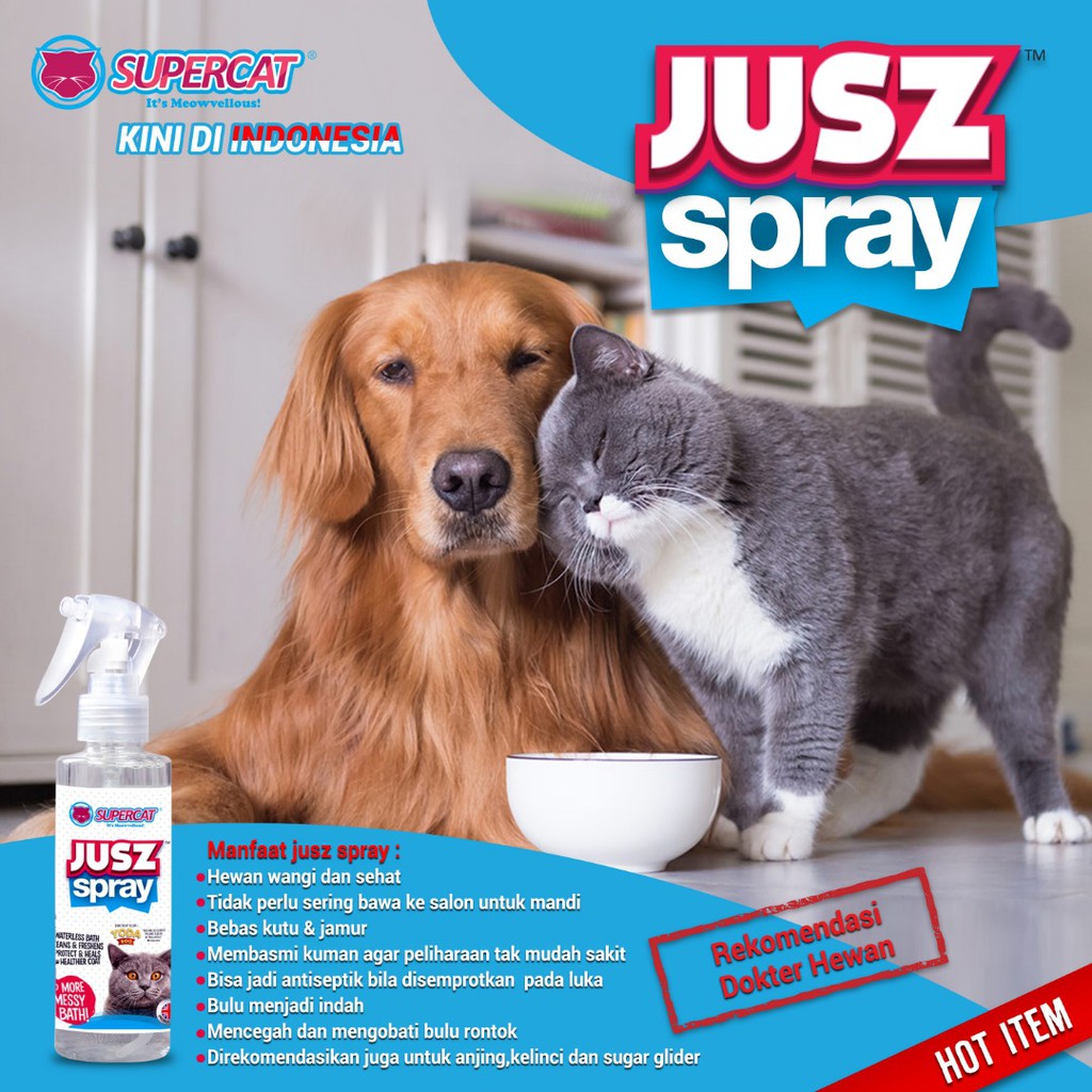 Jusz spray supercat untuk kucing,anjing,kelinci,sugarglider 