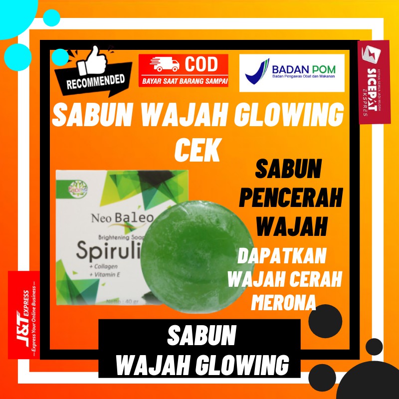 SABUN PEMUTIH BADAN BPOM SABUN SPIRULINA ORIGINAL / SABUN PEMUTIH WAJAH / SABUN PEMUTIH KULIT / 40GR