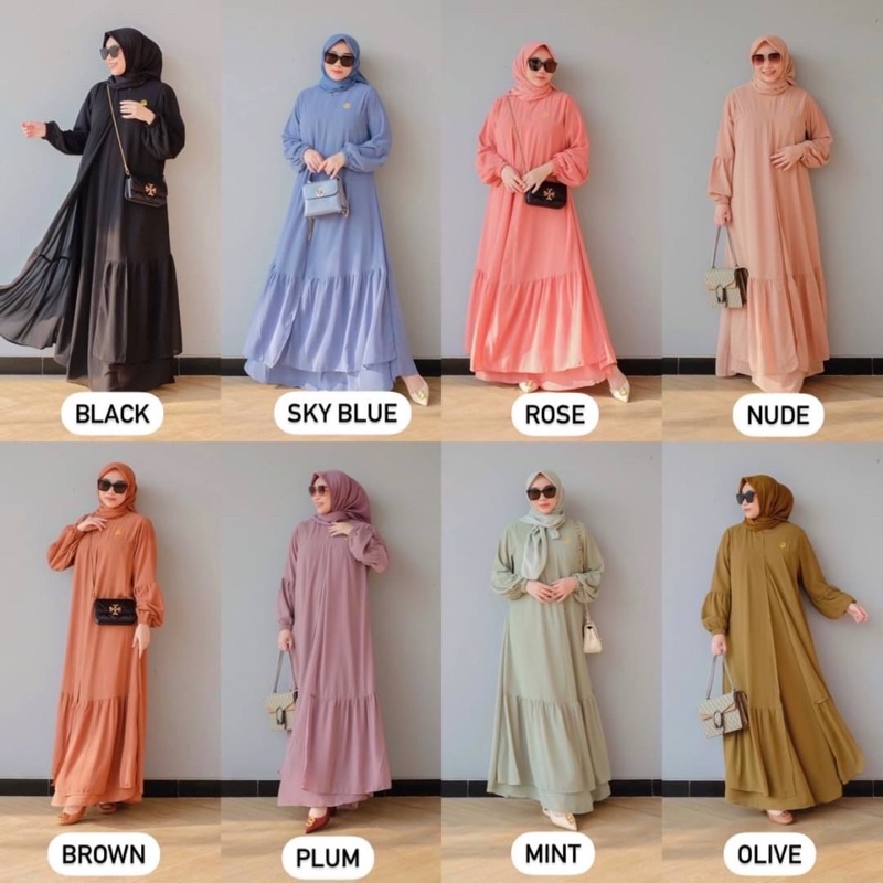 DYN - Basic Yoona Dress - Gamis Wanita Polos Busui Friendly-5