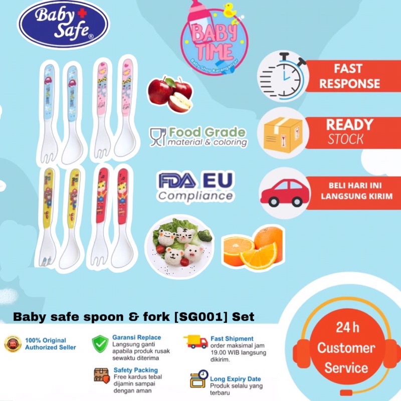 Baby Safe spoon &amp; fork (SG001) sendok dan garpu set