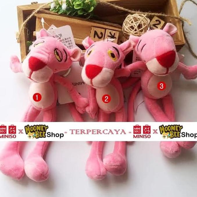 Miniso - Gantungan Kunci Pink Panther Classic Pink Panther Key Chain