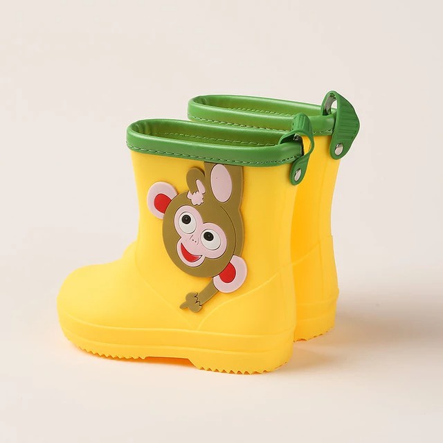 SEPATU BOOTS ANAK PEREMPUAN SAFETY SHOES BOOT ANTI AIR HUJAN MOTIF KUCING BAHAN KARET IMPORT A42