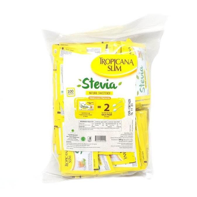 

[[BISA COD]] Tropicana Slim - Stevia Sweetener 100 sachet 2.6 gram CUCI GUDANG Kode 554