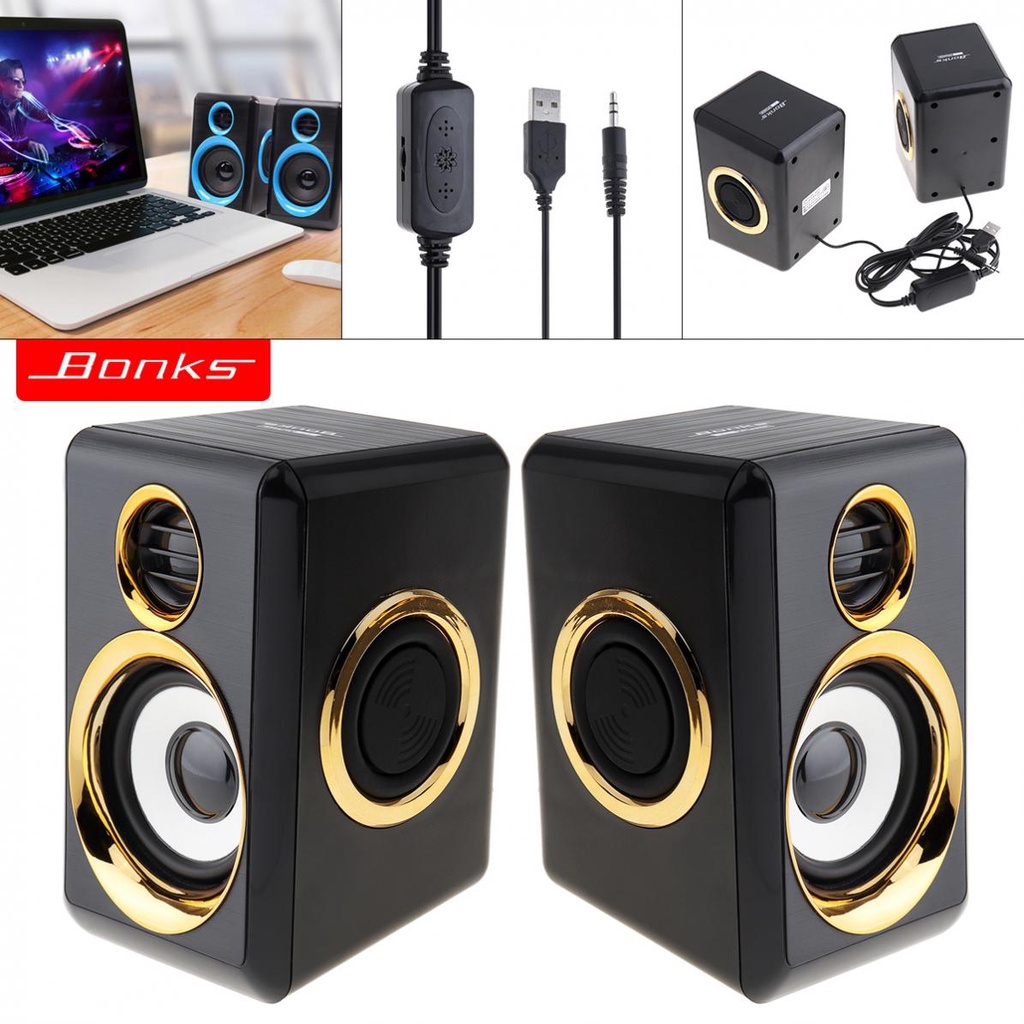 Gaming Speaker Komputer / Laptop Dual Bass With Volume Control -  T-005