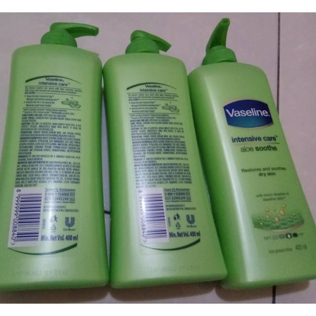 Handbody vaseline 400ml hijau