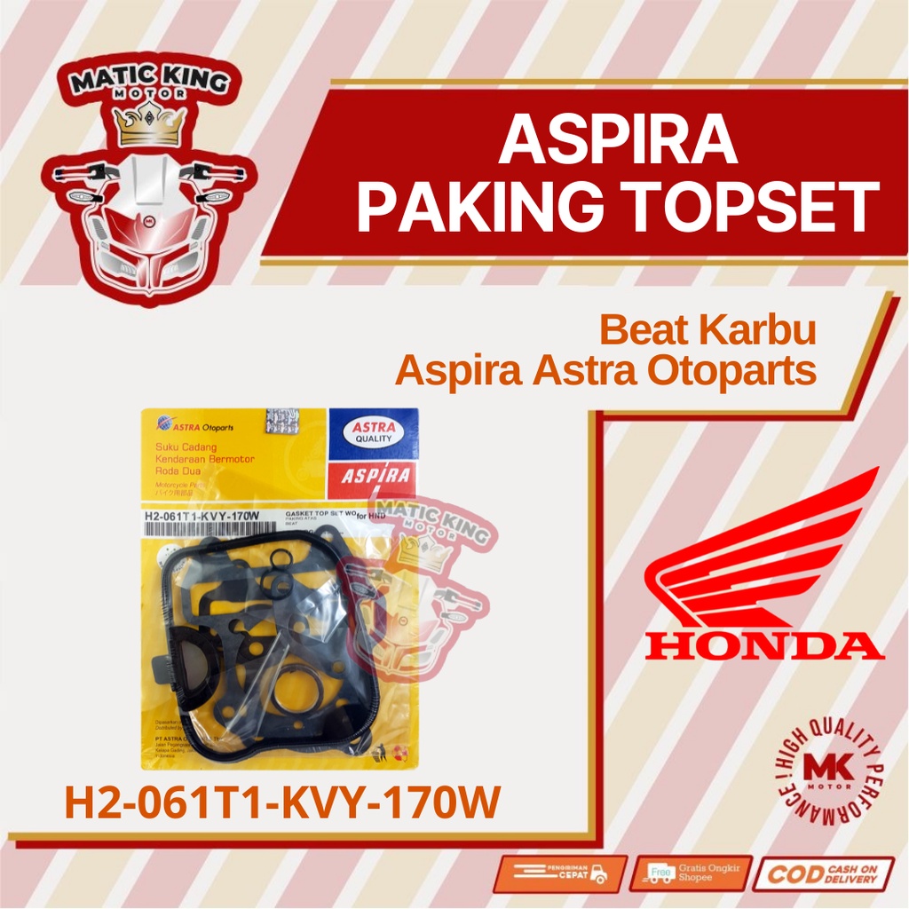 Paking gasket topset Honda Beat Scoopy Spacy Karburator asli ASPIRA H2-061T1-KVY-170W