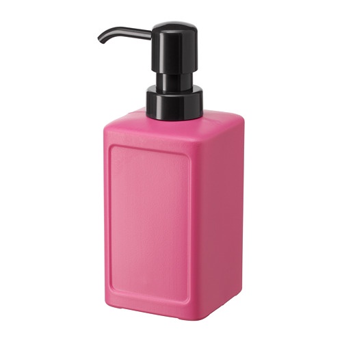 RINNIG Dispenser sabun &amp; pembersih tangan, abu-abu / pink / hijau 450 ml