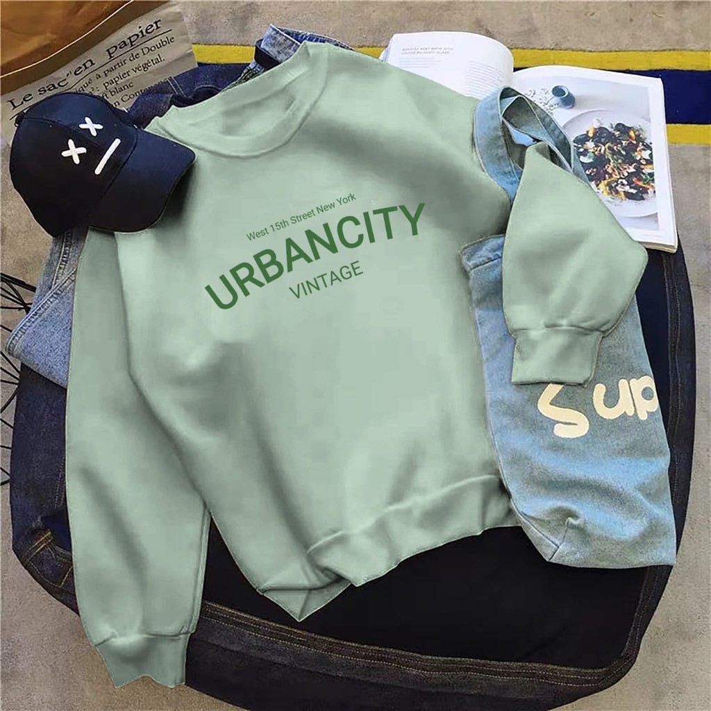 Sweater Urban City VIntage - Atasan Wanita Dan Pria - Bahan Fleece - Allsize