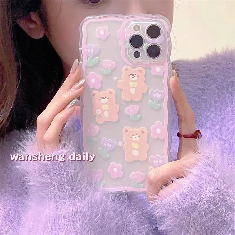 Soft Case Silikon TPU Transparan Motif Beruang Untuk IPhone 13 12 Mini 11 10 Pro XS Max X XR 8 7 6 6S Plus SE 2020