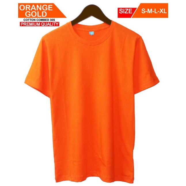 kaos polos warna orange gold