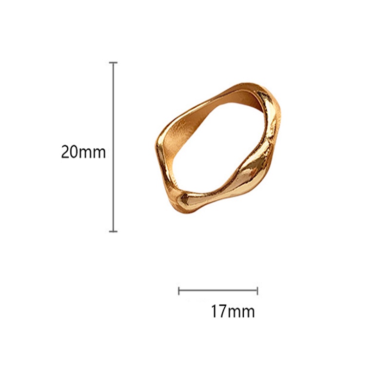 Korean Style Simple Ins Retro Wave Ring for Women Rings