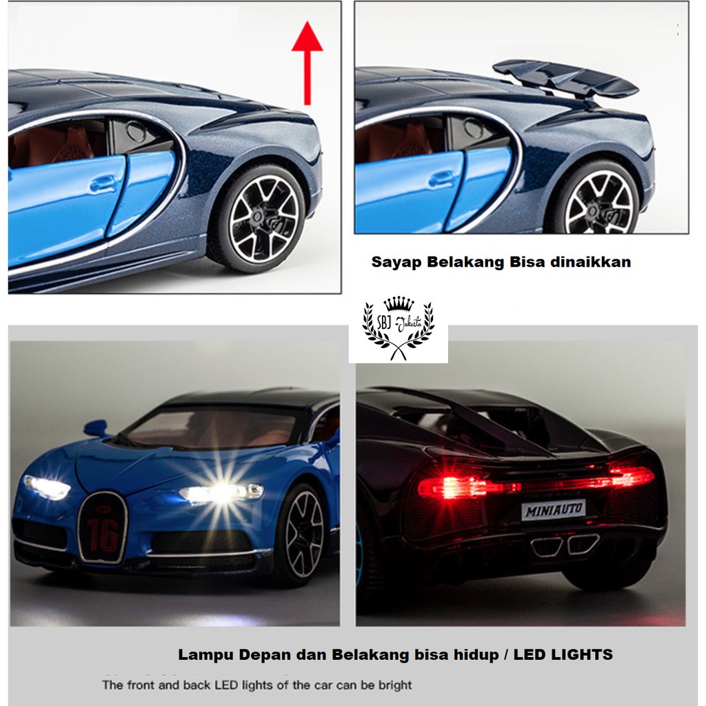 Diecast Miniauto Original Mobil BUGATTI CHIRON Metal Collection 1:32