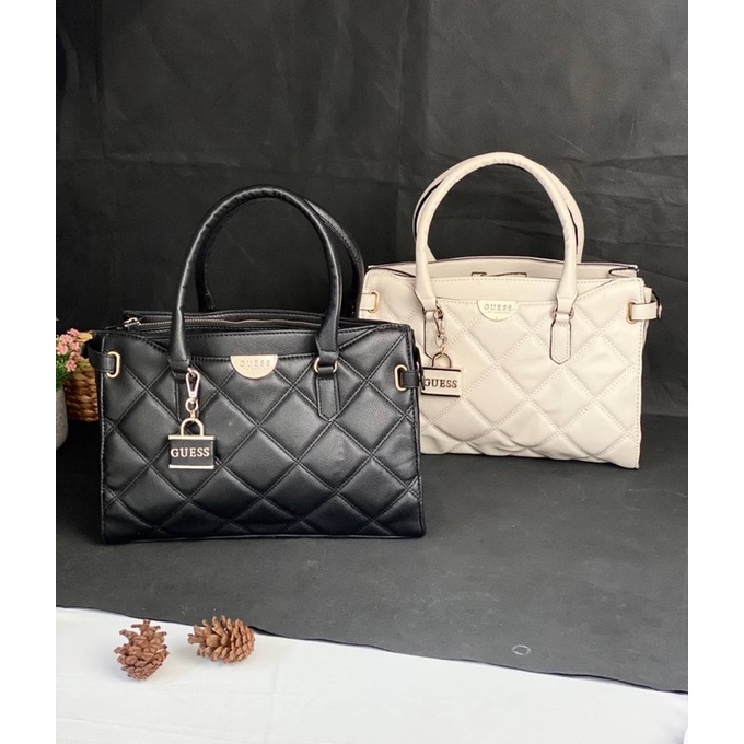 Tas Kulit Selempang Wanita GS Leather Top Handle Slingbag Premium Import Hitam Black Putih Gading Wh