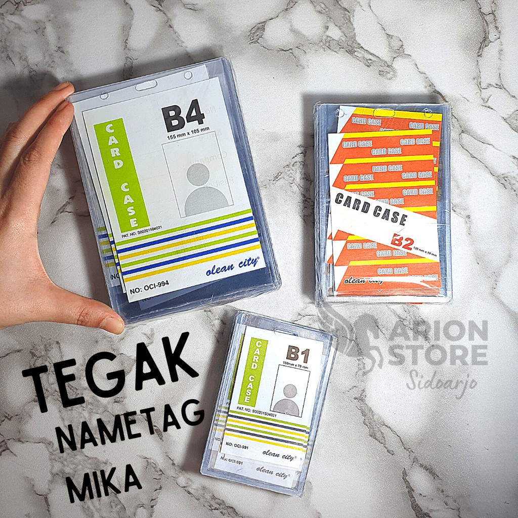 

[ARION STORE] Name Tag Mika / ID Card Case B1/ B2/ B4 Tegak Olean City (isi 20) [PAK]
