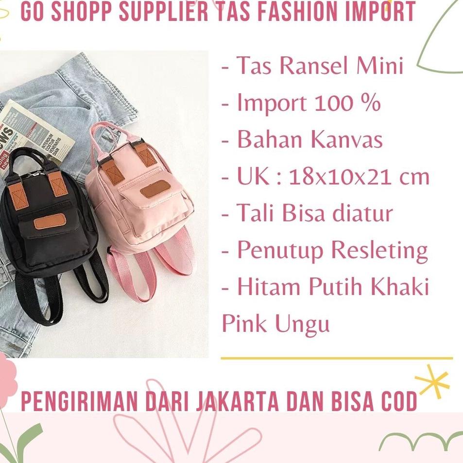 Grosir Untung Tas Ransel Mini Wanita Import Fashion Korea - Tas Backpack Wanita Multifungsi Terbaru 