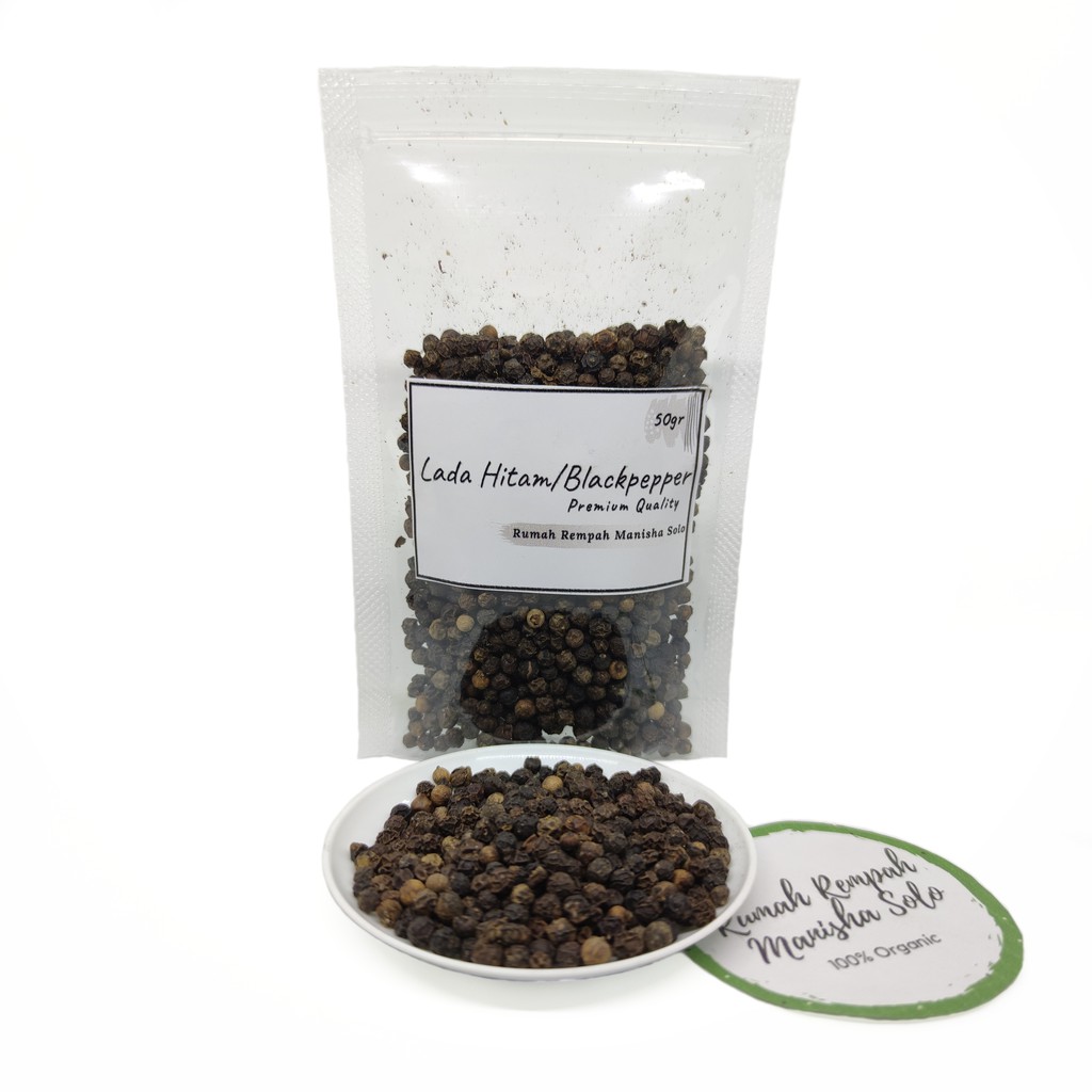 Lada Hitam / Black Pepper 50gram - Rumah Rempah Manisha Solo