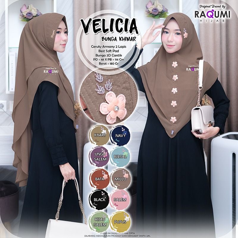 VELICIA KHIMAR BUNGA BY RAQUMI HIJAB
