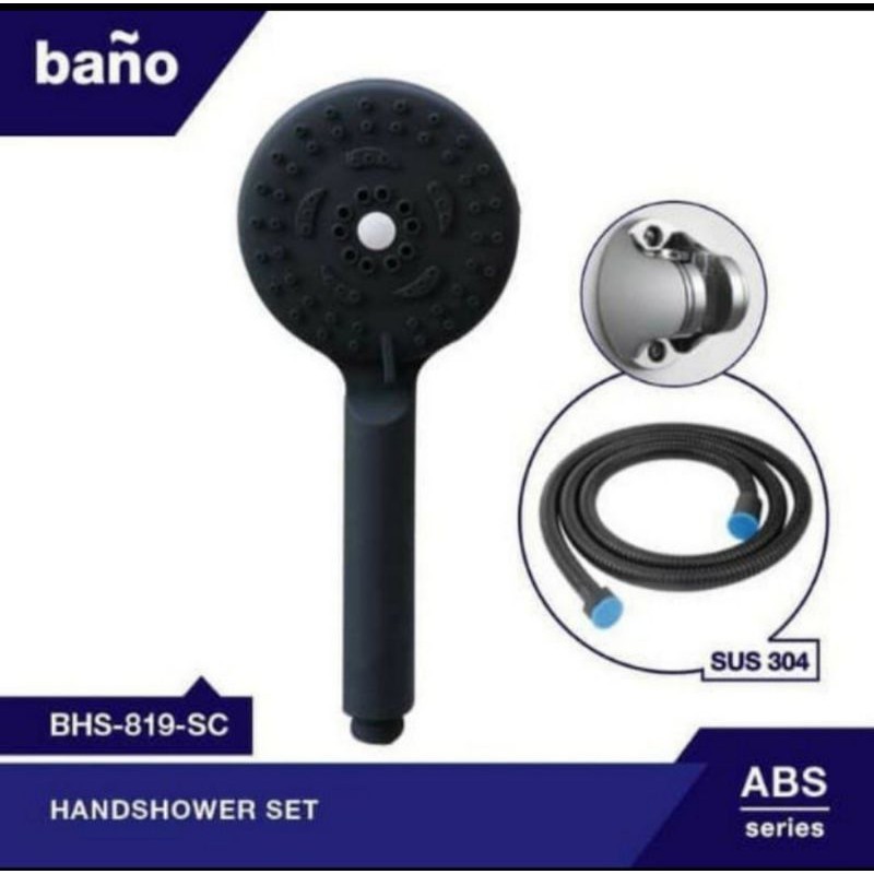 Hand shower set bano black / Shower set bano hitam / shower mandi