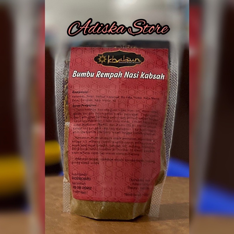 

Bumbu Nasi Kabsah Khabun (Bukhari) 50 gr