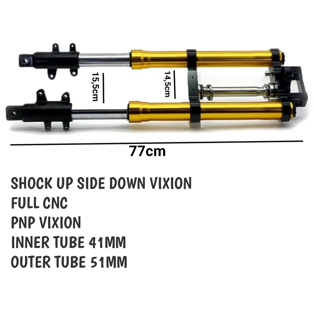 Jual Shock Up Side Dow Upsidedown Shock Depan USD Vixion Segitiga Doble Dics Full Cnc Indonesia Shopee Indonesia