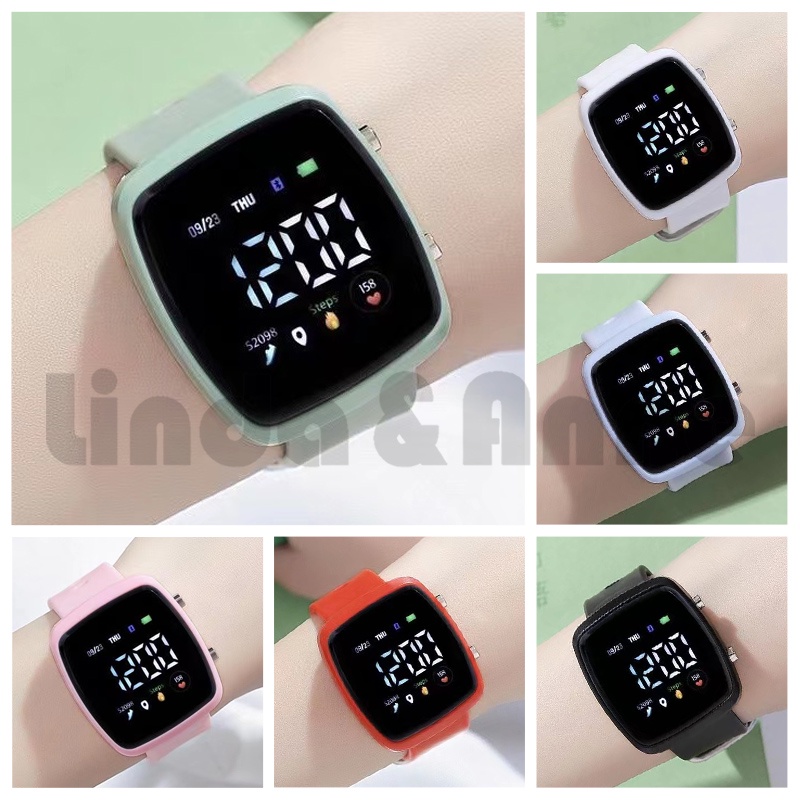 Jam Tangan Digital Sport Wanita Dan Pria Rubber Watch LED Fashion Import