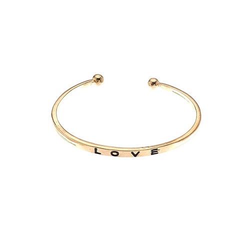 LRC Gelang Tangan Fashion Gold Color Alphabet Alloy Open P31902