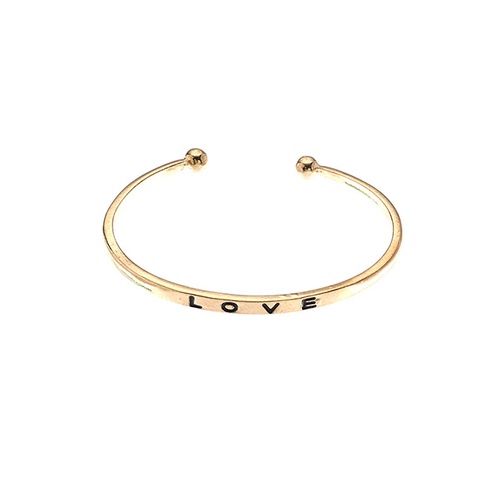 LRC Gelang Tangan Fashion Gold Color Alphabet Alloy Open P31902