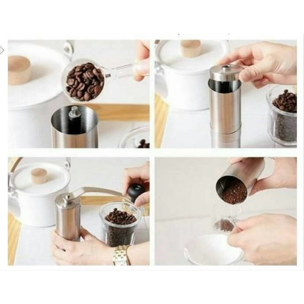 gilingan kopi manual stainless - coffee grinder - penggiling kopi portable - gilingan kopi mini
