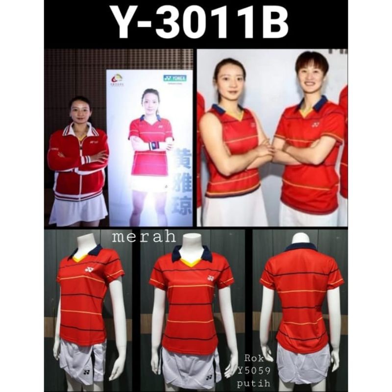 KAOS BADMINTON CEWEK LADIES IMPORT Y 3011 B BAJU OLAH RAGA