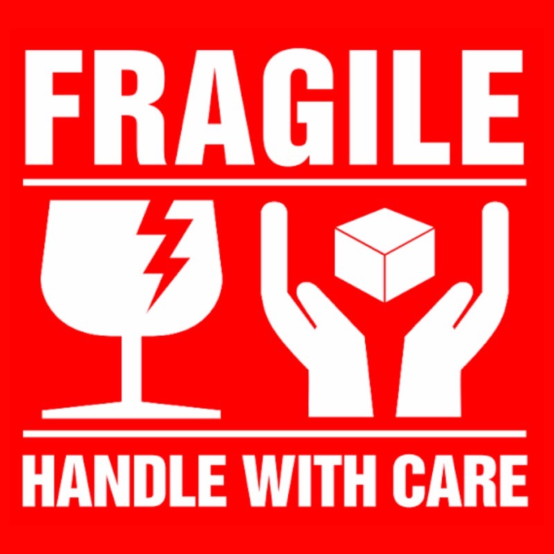 

Stiker Fragile 7 x 7 cm isi 10 sticker