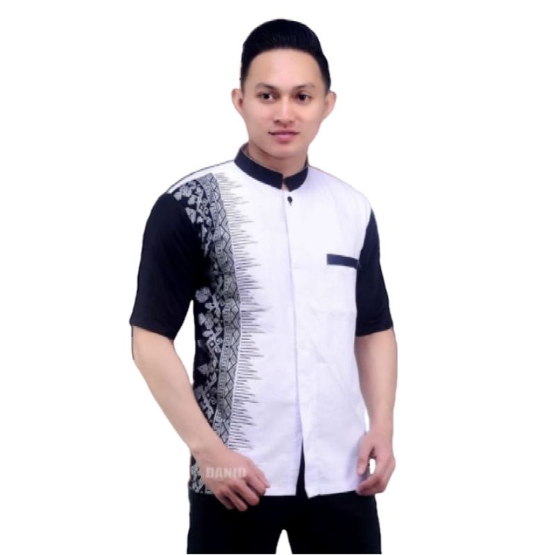 Baju Koko Pria Bordir Lengan Pendek | Koko Bordir Lengan Pendek