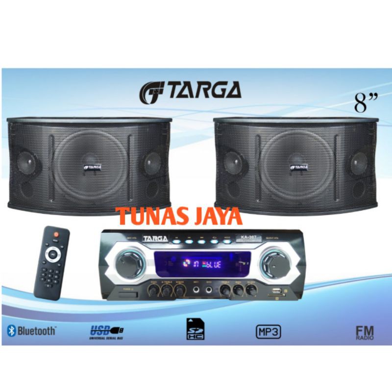 PAKET KAROKE TARGA KA307 SPEAKER 8INCH PAKET SOUND SYSTEM KARAOKE TARGA KA 307