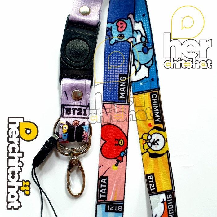 

Buruan Lanyard Bts Bt21 Charcters - Strap Tali Id Card Premium Diskon