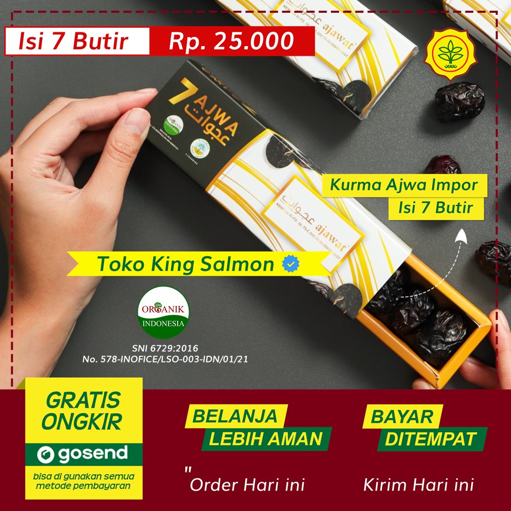 

Kurma AJWA Organik Madinah Premium Kurma Ajawat 7 Butir Sunnah nabi Berkualitas