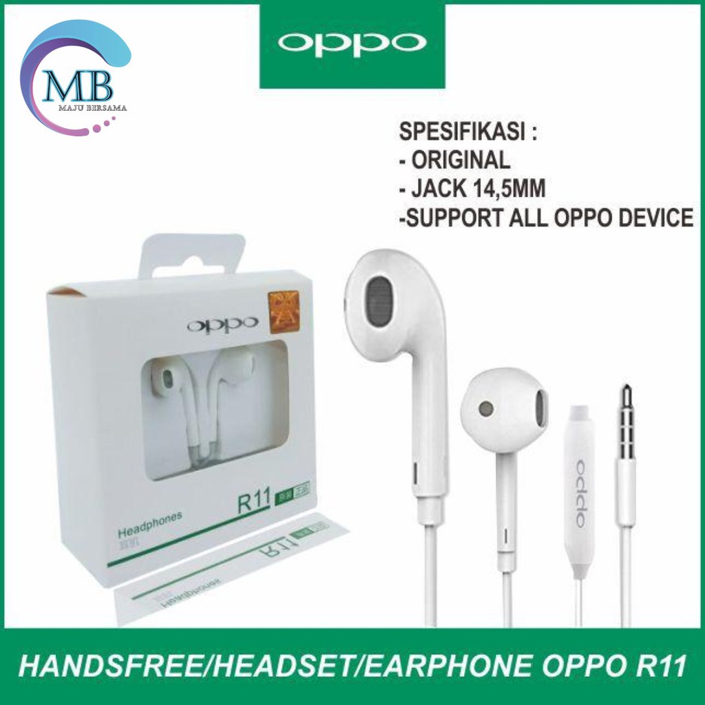 BM044 R11 Handsfree Headset Hf earphone Oppo a3s a5s f9 f11pro a12 a53 a92 a33 neo9 a11k a5 a9 2020 MB716