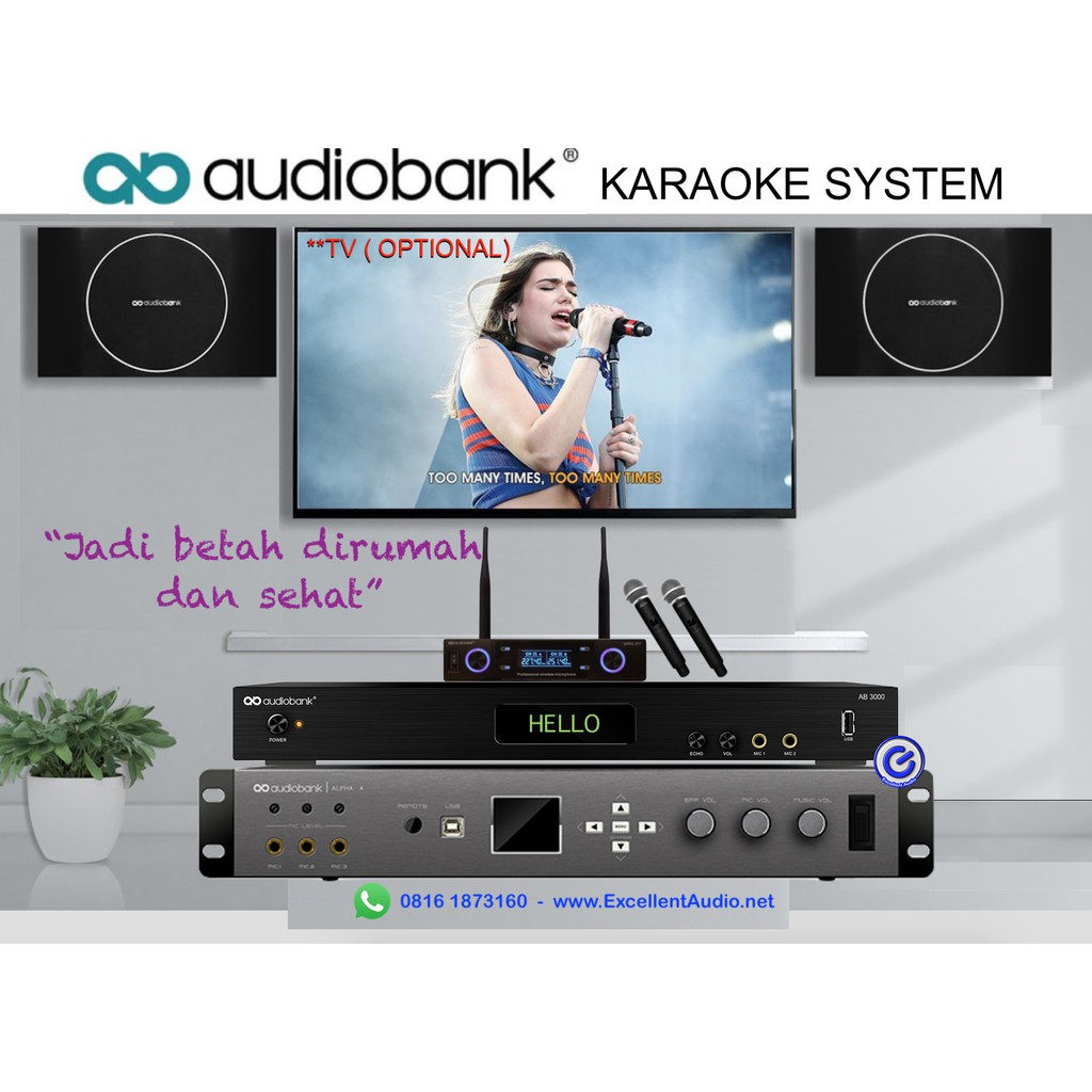 Paket Karaoke Audiobank AB3000 AKS200 ALpha X WMX177 karaoke rumah