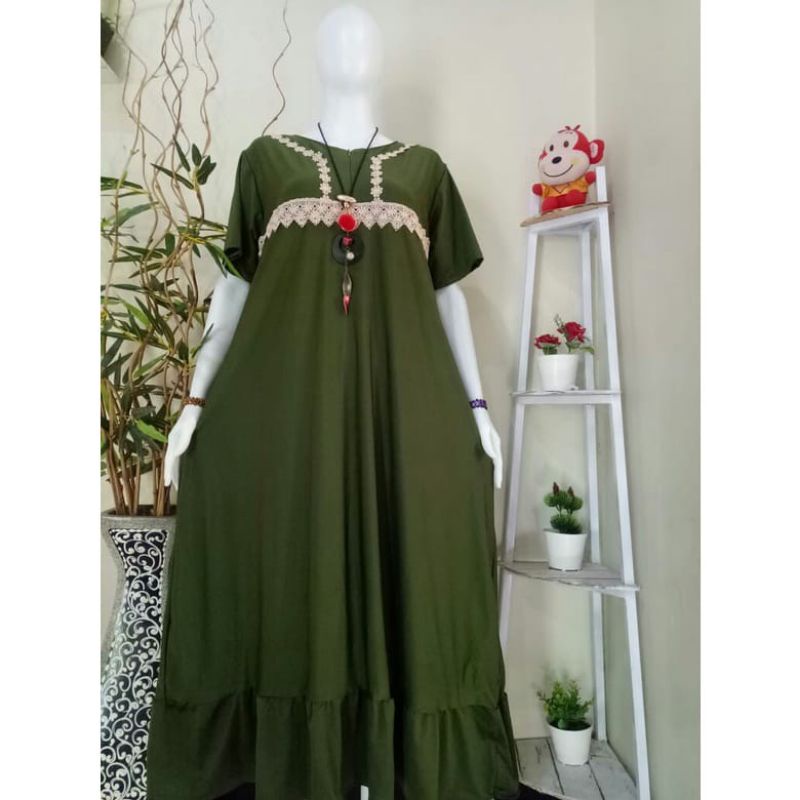 daster gladys bahan jersey / dres busui renda murah