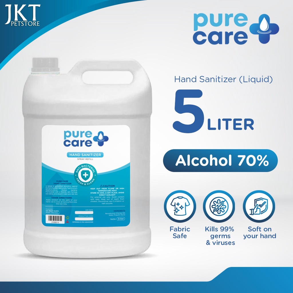 Hand sanitizer spray refill cair pure care 5 liter