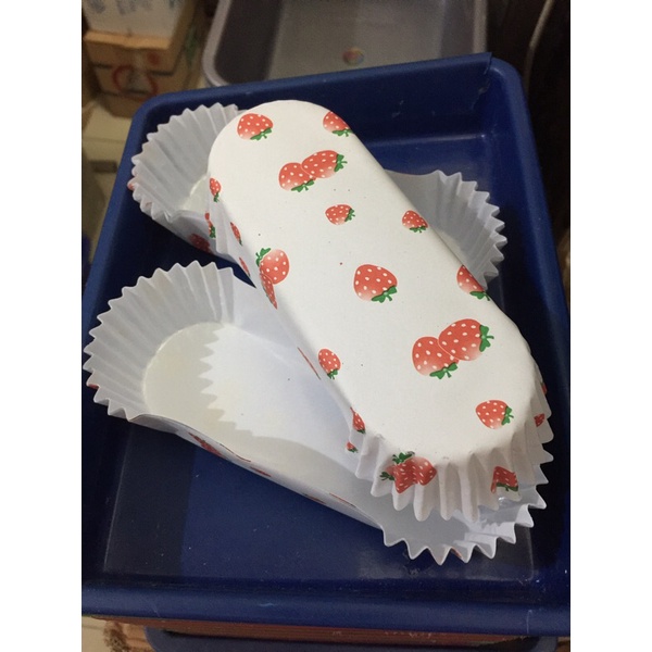 25pcs OVAL Cup cake Cases Alas Roti Laminating motif Strawberry