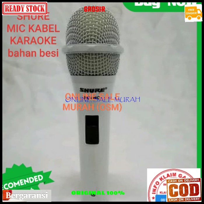 G29 Shure white legendary dynamic GE29 Mic kabel putih song musik Microphone cable karaoke vocal artis audio sound mik pengeras suara pro profesional vokal mikrophone dinamic cardioid legendaris  TERBUAT DARI BESI metal Bisa segala jenis audio sound Langs