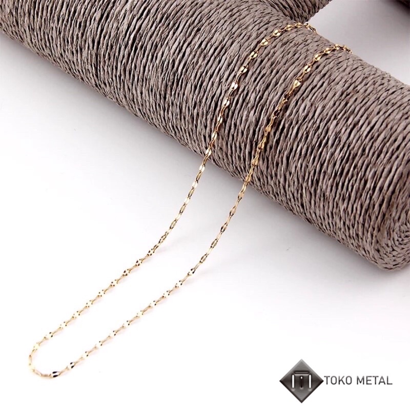 Kalung 100% Titanium Pecah kopi Wanita &amp; pria 2mm Panjang 45 &amp; 50 Anti Karat [Toko Metal]